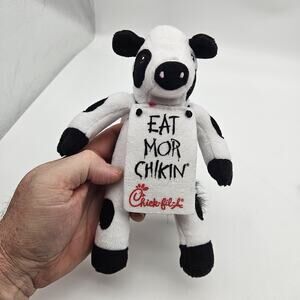 Chick-fil-A Plush Cow Eat Mor Chikin Mascot Stuffed Animal 8" Collectible Promo